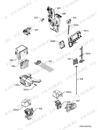 Взрыв-схема стиральной машины Electrolux EW8F148B - Схема узла Electrical equipment 268